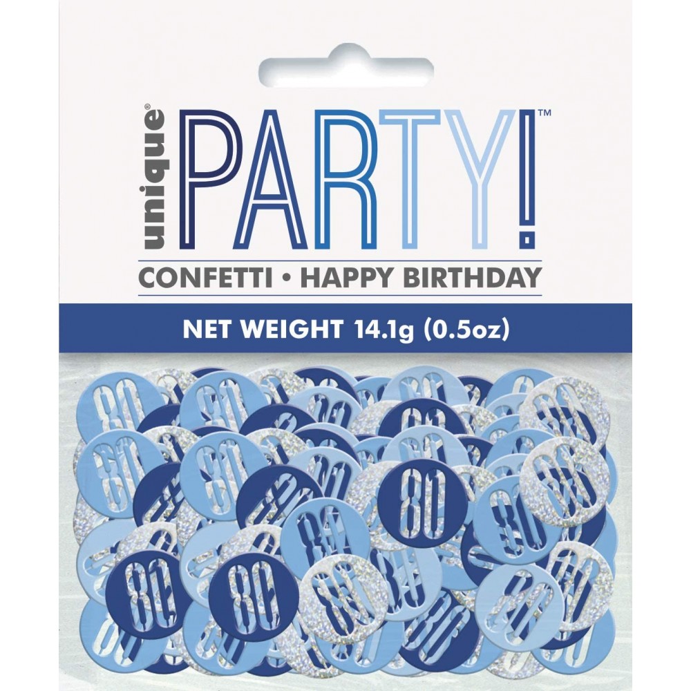 Confetti 80 Anni Argento e Blu per Feste 80° Compleanno - Cf. 15 g