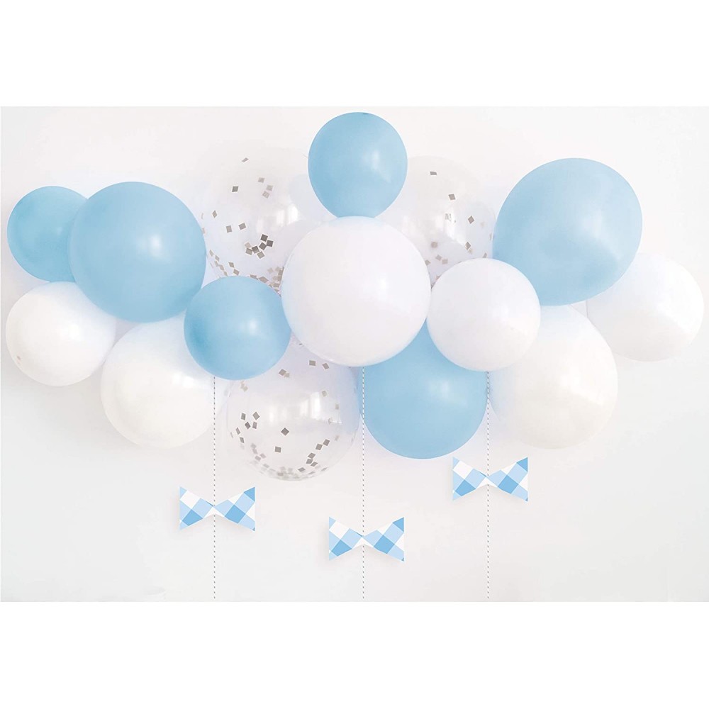 Kit Arco 15 Palloncini Bianco - Azzurro per Primo Compleanno Bimbo