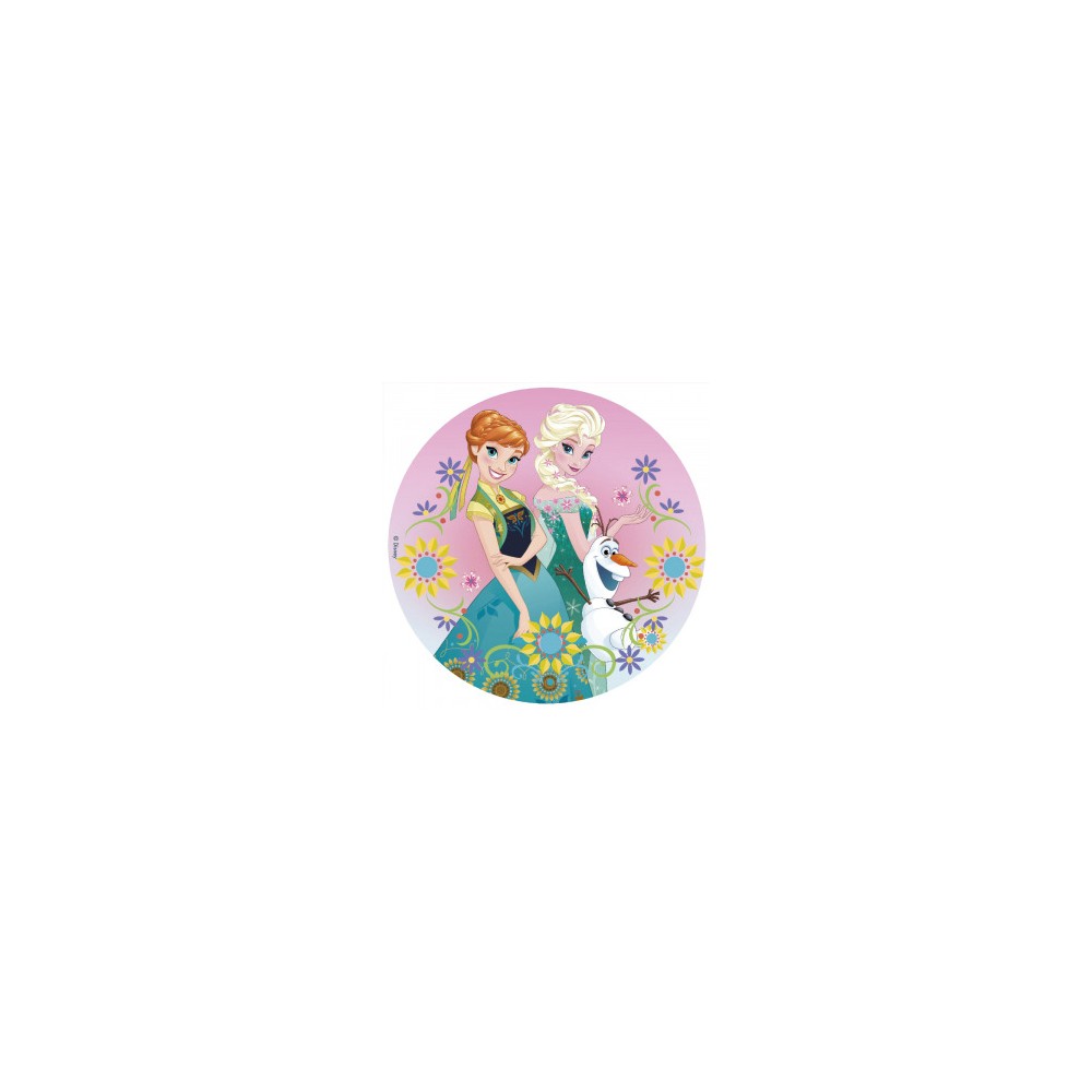 Cialda in Zucchero per Torte Elsa, Anna e Olaf protagonisti di Disney Frozen  Ø 20 cm