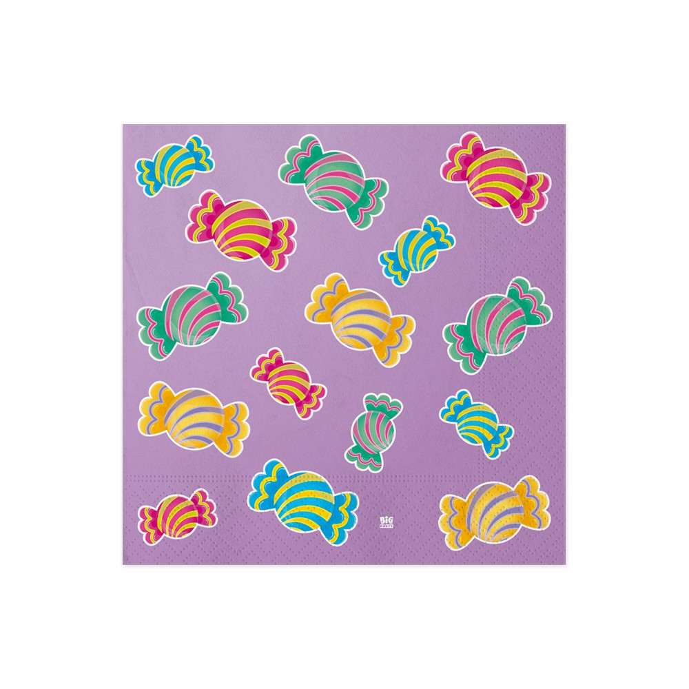 Tovaglioli Carta Decorati Caramelle Candy Colorati Bambini Festa Coordinati  - Conf. 16