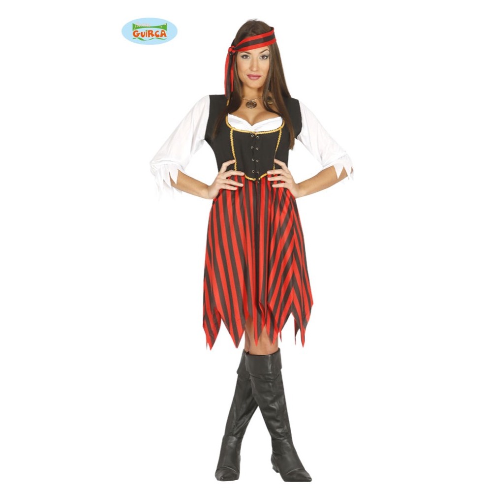 Pirata Donna Costume Piratessa Pirati Carnevale Festa Spettacolo