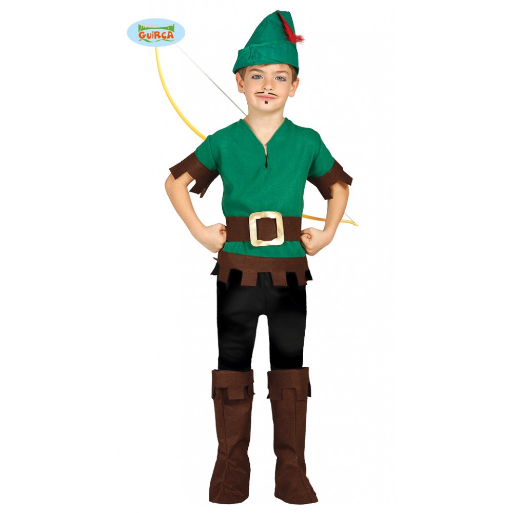 Robin Hood Bambino 7/9 Costume Arciere Carnevale Ladro Halloween