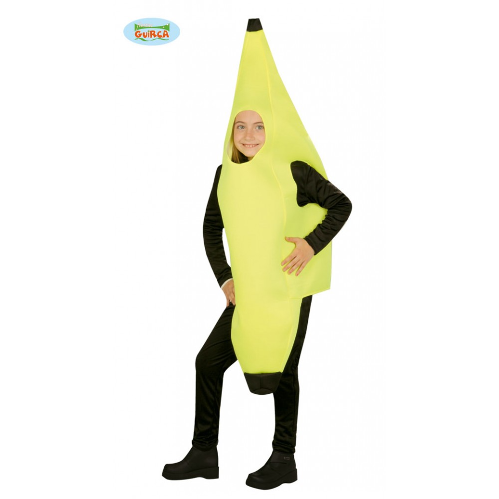 Costume Banana Vestito 5/6 Bambino Frutto Carnevale Festa Party
