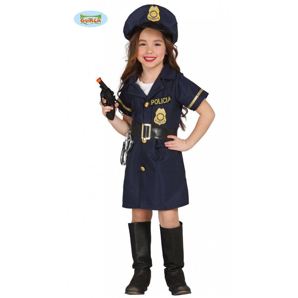 Poliziotta Costume Bambina Carnevale Agente Polizia Bimba Costumi Uniforme  Party