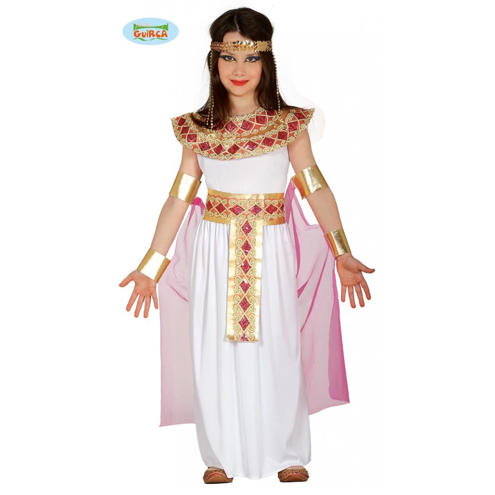 Costume Cleopatra Egizia Dea Antico Egitto Travestimento Carnevale Bambina  Funny 7-9 anni