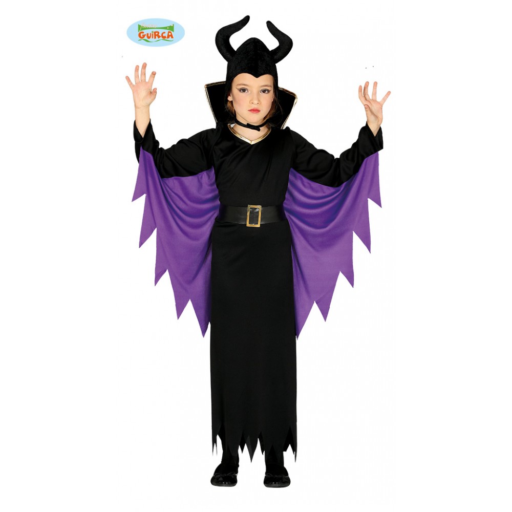 Costume Bambina Malefica Maleficent La Bella Addormentata Nel Bosco 3/4  Anni Carnevale Halloween