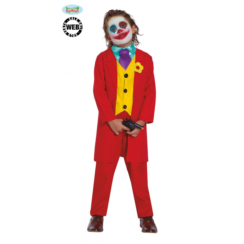 Costume da Joker da bambino per Carnevale e per feste a tema, taglia 5/6  anni
