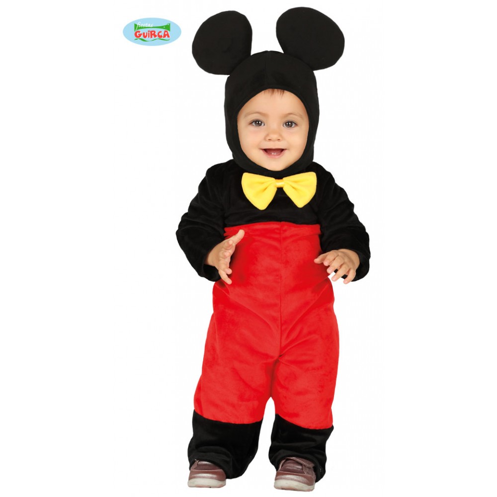 Costume Topolino Neonato 6/12 Mesi Minnie Mickey Mouse Disney Accessori  Travestimento Carnevale Tuta Orecchie