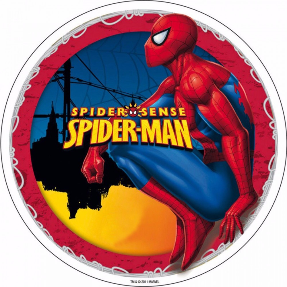 Cialda Tonda In Ostia Spiderman Decorazioni Torta Compleanno