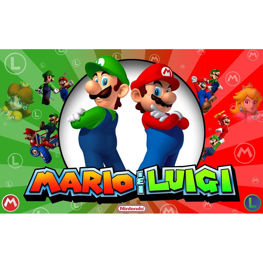 Cialda In Ostia Super Mario Con Luigi Decorazione Torta Dischi Commestibile