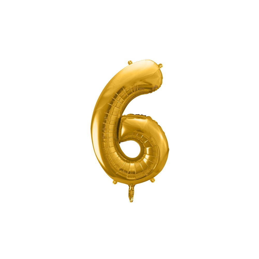 FUNXGO Palloncino Numero 6 Oro - Gigante Palloncini Compleanno 6 Anni -  Vola c